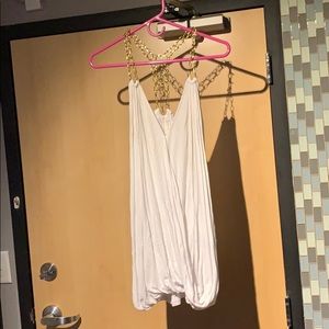 Faux gold chain racerback tank